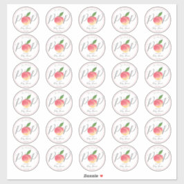 Sweet Little Peach Baby Dusche 2" Runde Aufkleber
