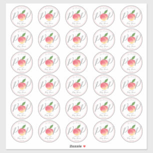 Sweet Little Peach Baby Dusche 2" Runde Aufkleber