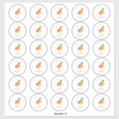 Sweet Little Peach Baby Dusche 2" Runde Aufkleber (Blatt)