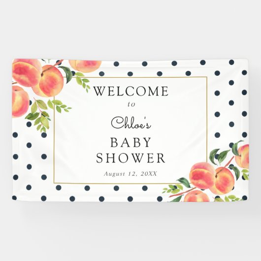Sweet Little Peach Baby Dusche Begrüßungsbanner Banner (Horizontal)