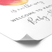 Sweet Little Peach Baby Dusche Begrüßungszeichen Poster (Ecke)