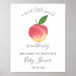 Sweet Little Peach Baby Dusche Begrüßungszeichen Poster