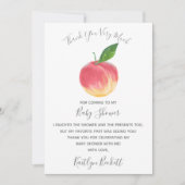 Sweet Little Peach Baby Dusche Dankeskarte (Vorderseite)