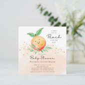 Sweet Little Peach Baby Dusche Einladung (Stehend Vorderseite)