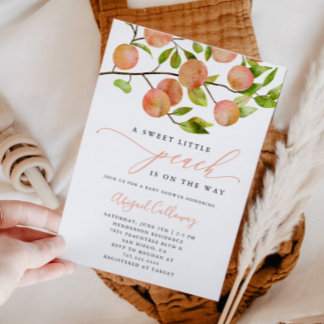 Sweet Little Peach Baby Dusche Einladung