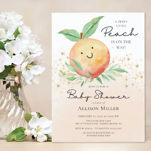 Sweet Little Peach Baby Dusche Einladung