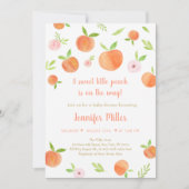 Sweet Little Peach Baby Dusche Einladung (Vorderseite)