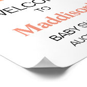 Sweet Little Peach Baby Dusche Empfang Poster (Ecke)