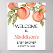 Sweet Little Peach Baby Dusche Empfang Poster (Vorne)