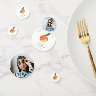 Sweet Little Peach Baby Dusche Foto Konfetti