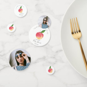 Sweet Little Peach Baby Dusche Foto Konfetti