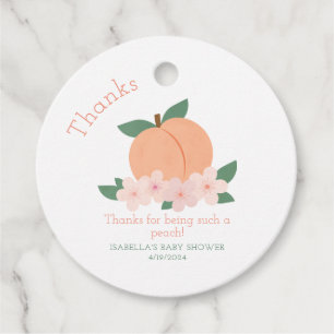 Sweet Little Peach Baby Dusche Geschenkanhänger