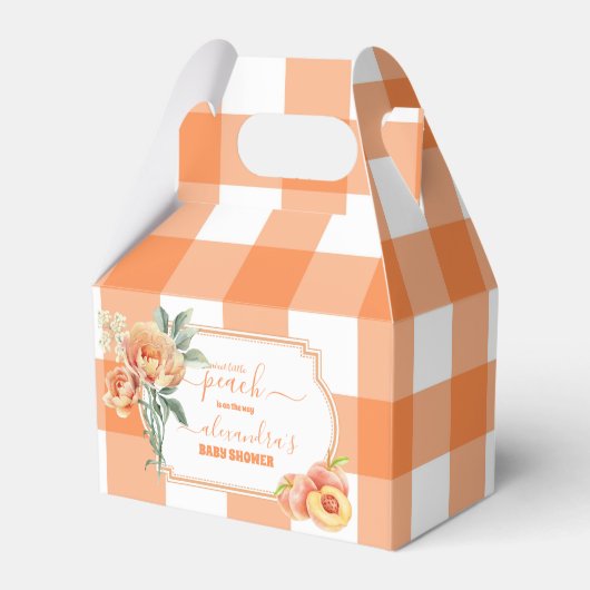 Sweet Little Peach Baby Dusche Geschenkschachtel (Vorderseite)