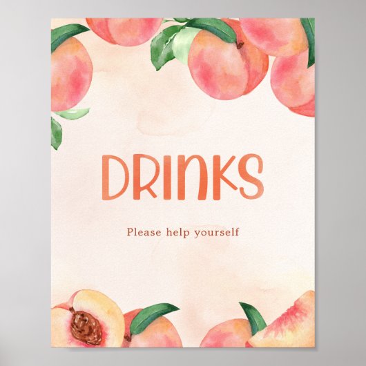 Sweet Little Peach Baby Dusche Kleidungsstücke Get Poster (Vorne)