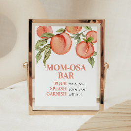 Sweet Little Peach Baby Dusche Mama Osa Bar Poster