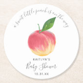 Sweet Little Peach Baby Dusche Runder Pappuntersetzer (Vorderseite)