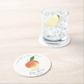 Sweet Little Peach Baby Dusche Runder Pappuntersetzer (Vor Ort)