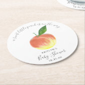 Sweet Little Peach Baby Dusche Runder Pappuntersetzer (Angewinkelt)