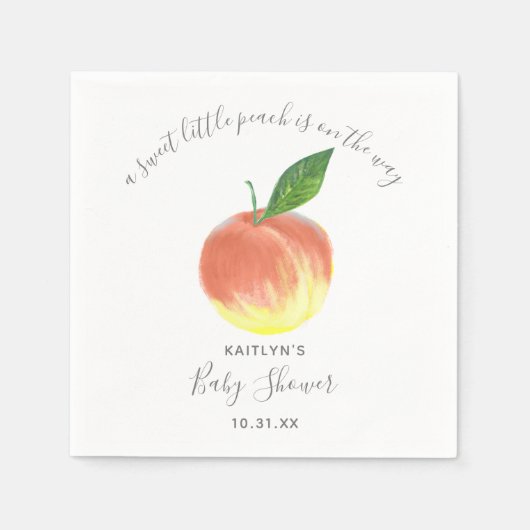 Sweet Little Peach Baby Dusche Serviette (Vorderseite)