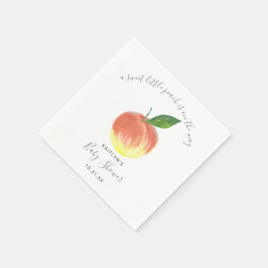 Sweet Little Peach Baby Dusche Serviette (Ecke)