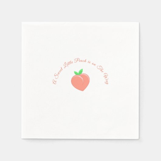 Sweet Little Peach Baby Dusche Serviette (Vorderseite)