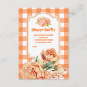 Sweet Little Peach Baby Dusche Windel Raffle Begleitkarte (Vorderseite)