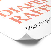 Sweet Little Peach Baby Dusche Windel Raffle Poster (Ecke)