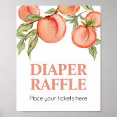 Sweet Little Peach Baby Dusche Windel Raffle Poster (Vorne)