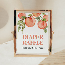 Sweet Little Peach Baby Dusche Windel Raffle Poster