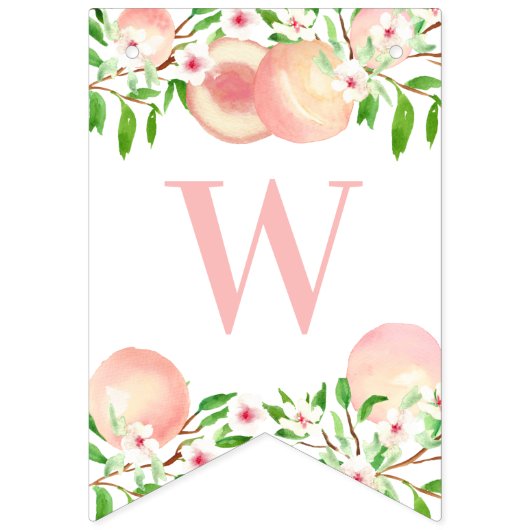 Sweet Little Peach Baby oder Brautparty Party Wimpelkette (Zweite Fahne)