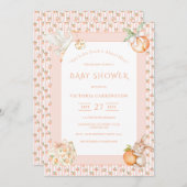 Sweet Little Peach Baby Shower Einladung (Vorne/Hinten)