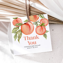 Sweet Little Peach Baby Shower Favor Tags Geschenkanhänger