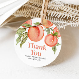 Sweet Little Peach Baby Shower Favor Tags Geschenkanhänger
