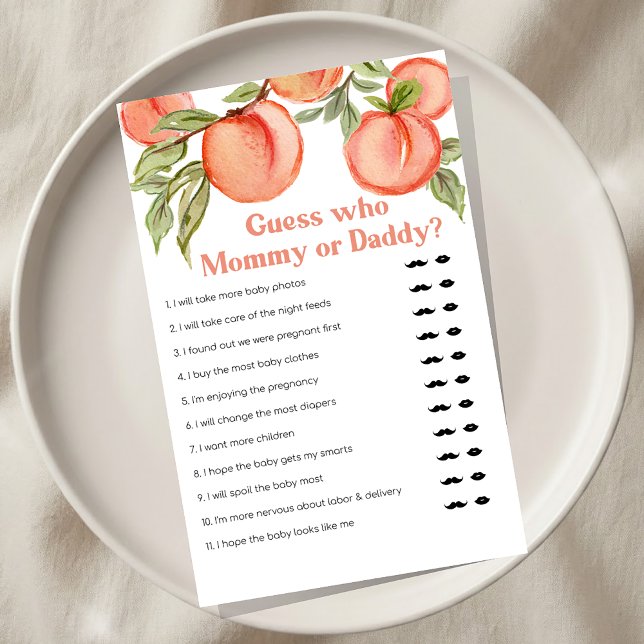 Sweet Little Peach Baby Shower Guess Who Game (Von Creator hochgeladen)