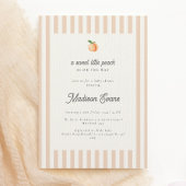Sweet Little Peach Baby Shower Invite with Stripes Einladung