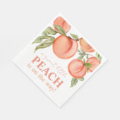 Sweet Little Peach Baby Shower  Serviette (Ecke)