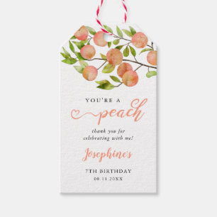 Sweet Little Peach Birthday Party Geschenkanhänger