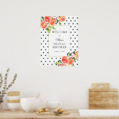 Sweet Little Peach Brautparty Begrüßungszeichen Poster (Küche)