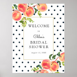 Sweet Little Peach Brautparty Begrüßungszeichen Poster