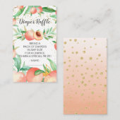Sweet Little Peach Diaper Raffle Ticket Begleitkarte (Vorne/Hinten)
