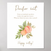 Sweet Little Peach Fruit Baby Dusche Schnuller Jag Poster (Vorne)