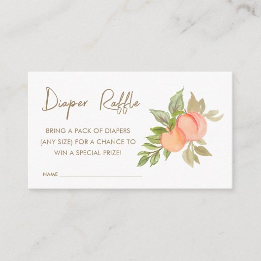 Sweet Little Peach Fruit Babydusche Windelwindeln Begleitkarte (Vorderseite)