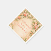 Sweet Little Peach Garden Baby Shower Serviette (Ecke)