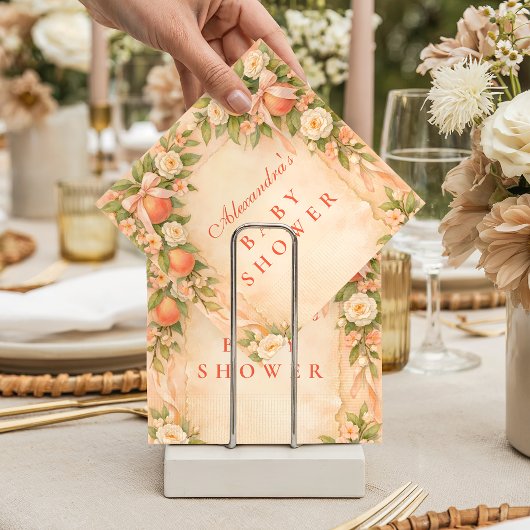 Sweet Little Peach Garden Baby Shower Serviette