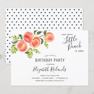 Sweet Little Peach Geburtstag Einladung