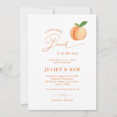 Sweet Little Peach Gender Neutral Baby Dusche Einladung (Vorderseite)