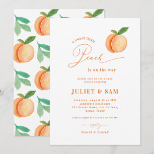 Sweet Little Peach Gender Neutral Baby Dusche Einladung