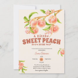 Sweet Little Peach Girl Babydusche nach Maß Einladung
