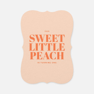 Sweet Little Peach Girl Erster Geburtstag Einladung