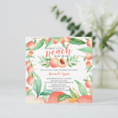 Sweet Little Peach Girls Kinderdusche Einladung (Stehend Vorderseite)